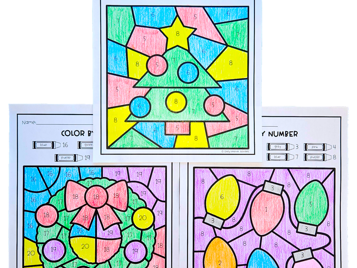 Make Holiday Math Fun — Christmas Color‑by‑Number Worksheets for Preschool &&nbsp;Kindergarten